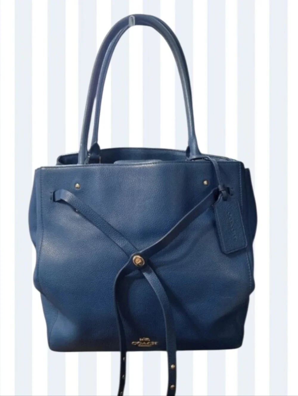 Coach Blue Leather Shoulder Tote